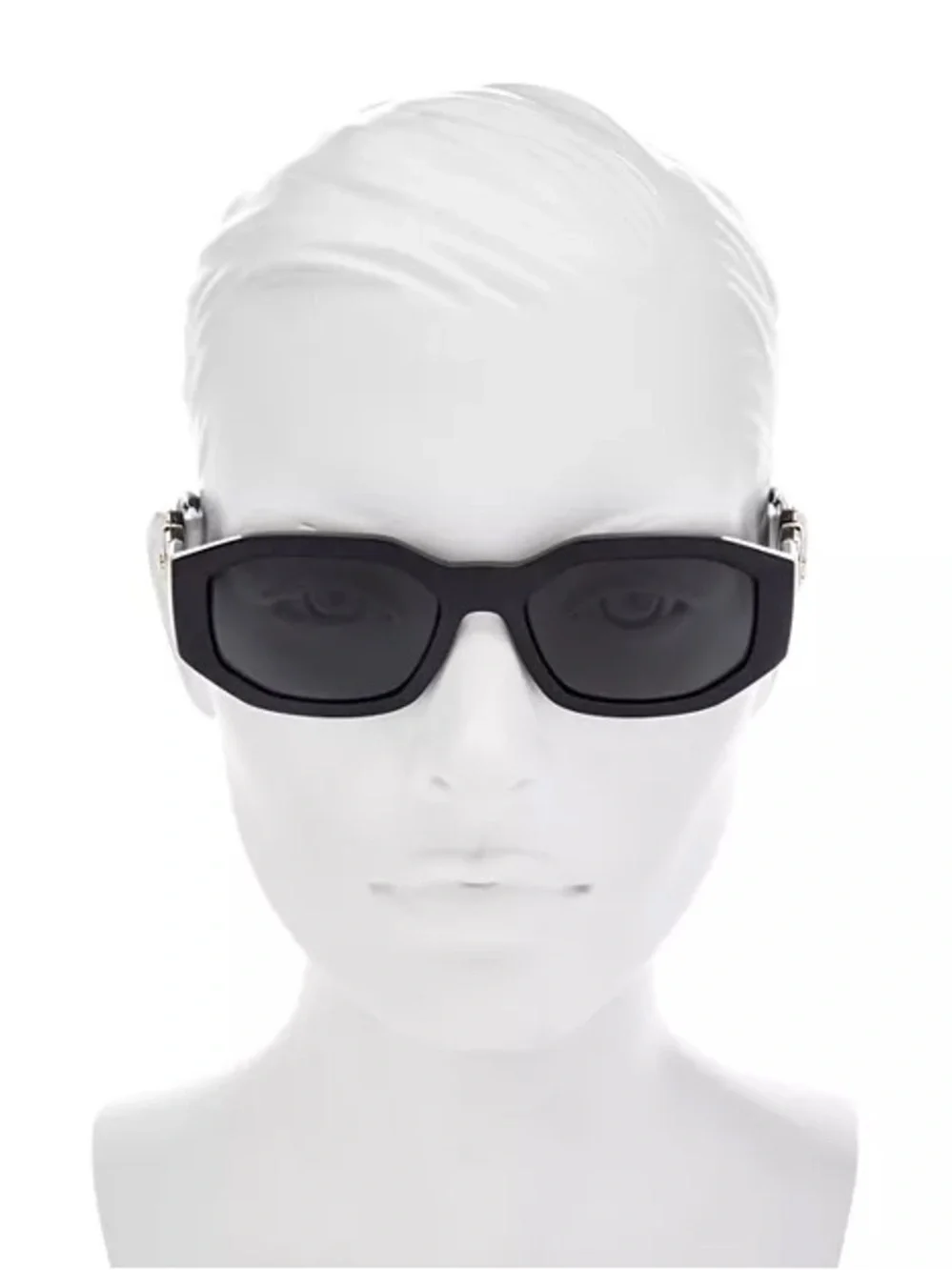 Versace Black Men’s Sunglasses with Gold Medallion Accent
